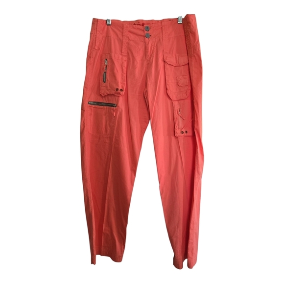 Pete & Greta Straight Leg Cargo Pants In Pink 10 - Picture 1 of 9